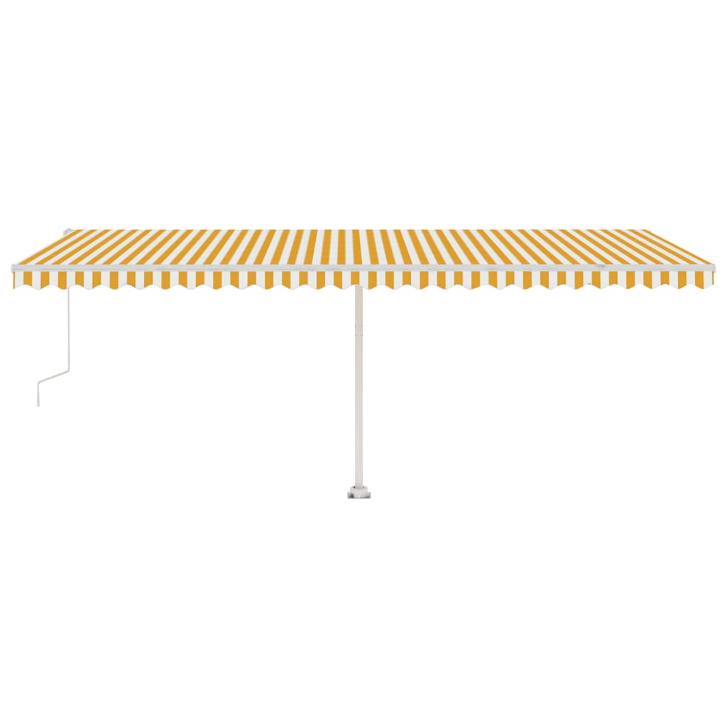 vidaXL Copertină autonomă retractabilă automat galben&alb 600x300 cm vidaXL Copertină autonomă retractabilă automat galben&alb 600x300 cm
