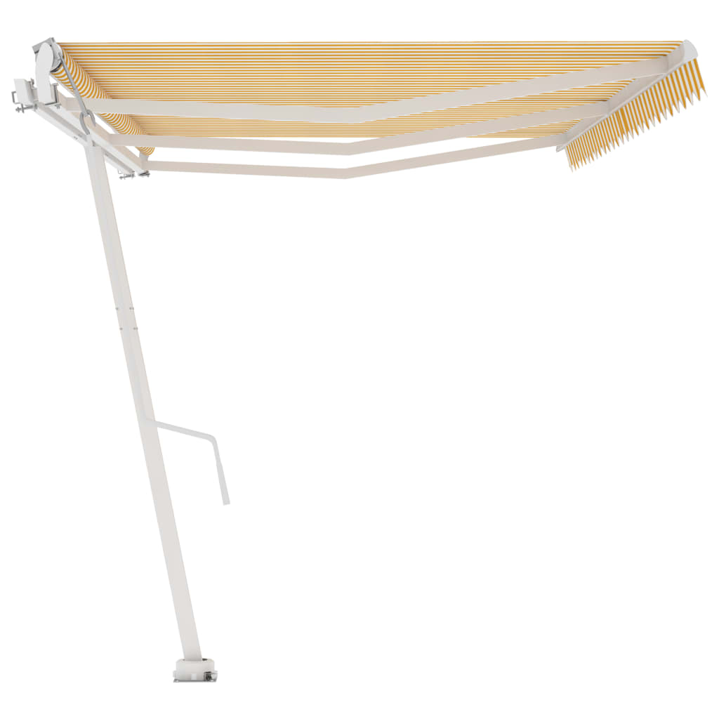vidaXL Copertină autonomă retractabilă automat galben&alb 600x300 cm vidaXL Copertină autonomă retractabilă automat galben&alb 600x300 cm