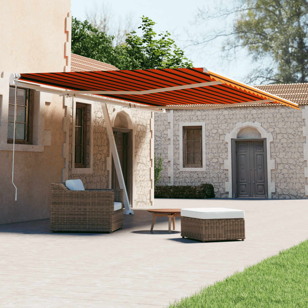 vidaXL Copertină autonomă retractabilă automat oranj&maro 600x300 cm vidaXL Copertină autonomă retractabilă automat oranj&maro 600x300 cm
