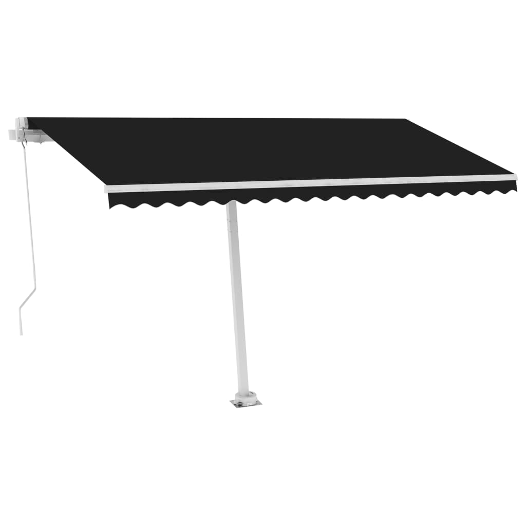 vidaXL Copertină autonomă retractabilă manual, antracit, 400x350 cm