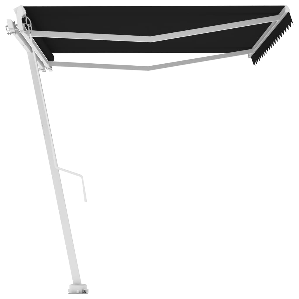 vidaXL Copertină autonomă retractabilă manual, antracit, 400x350 cm