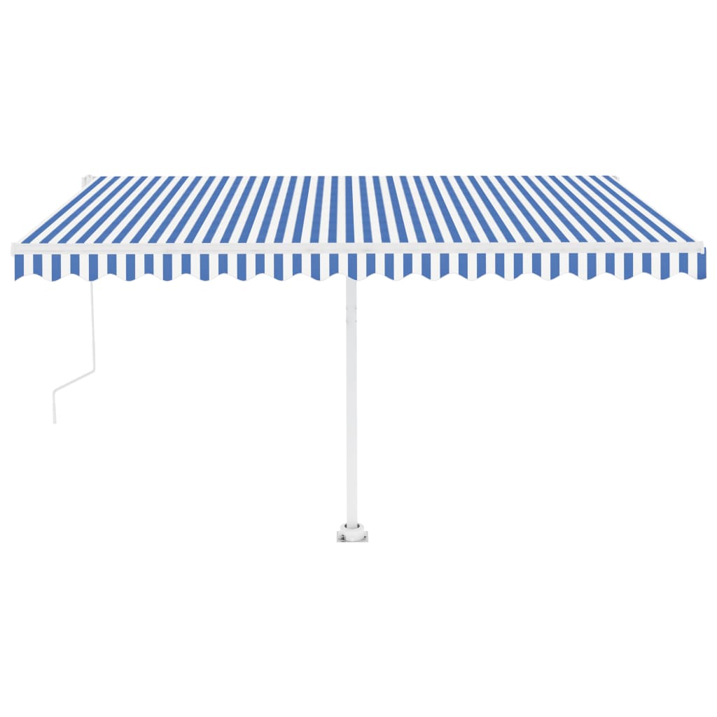 vidaXL Copertină autonomă retractabilă automat albastru&alb 400x350 cm vidaXL Copertină autonomă retractabilă automat albastru&alb 400x350 cm
