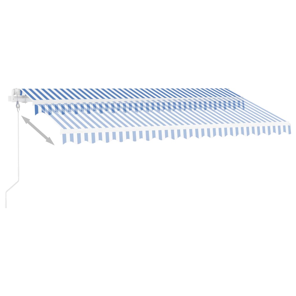 vidaXL Copertină autonomă retractabilă automat albastru&alb 400x350 cm vidaXL Copertină autonomă retractabilă automat albastru&alb 400x350 cm