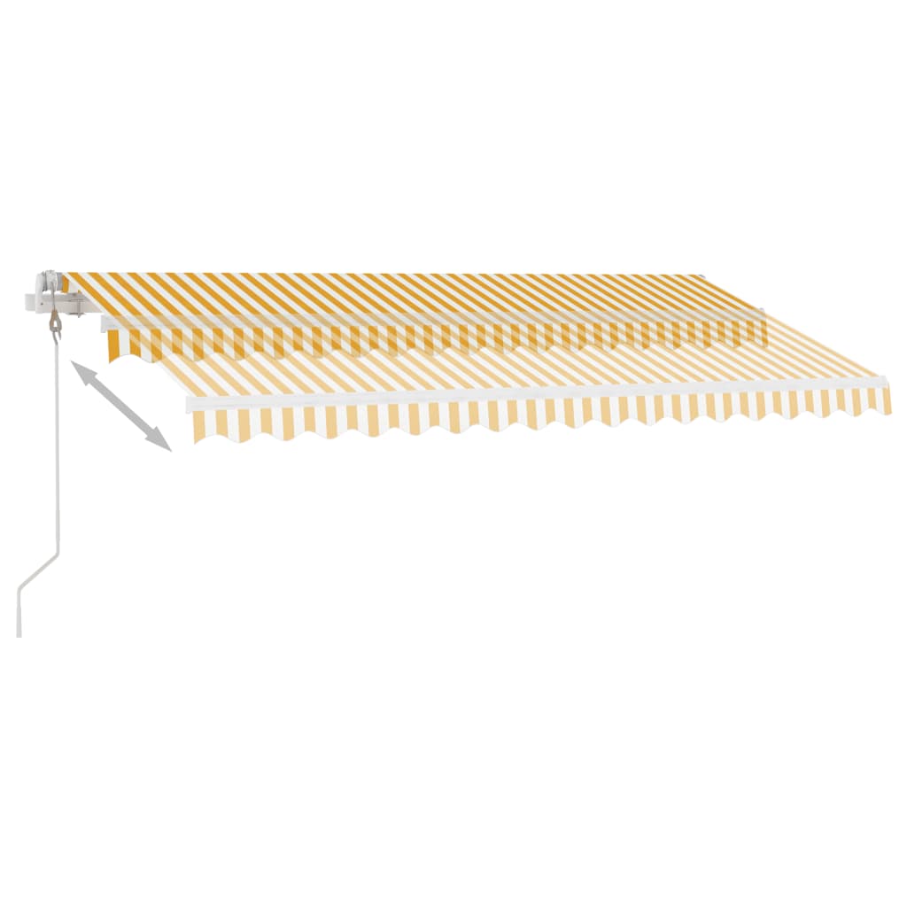 vidaXL Copertină autonomă retractabilă automat galben&alb 400x350 cm vidaXL Copertină autonomă retractabilă automat galben&alb 400x350 cm