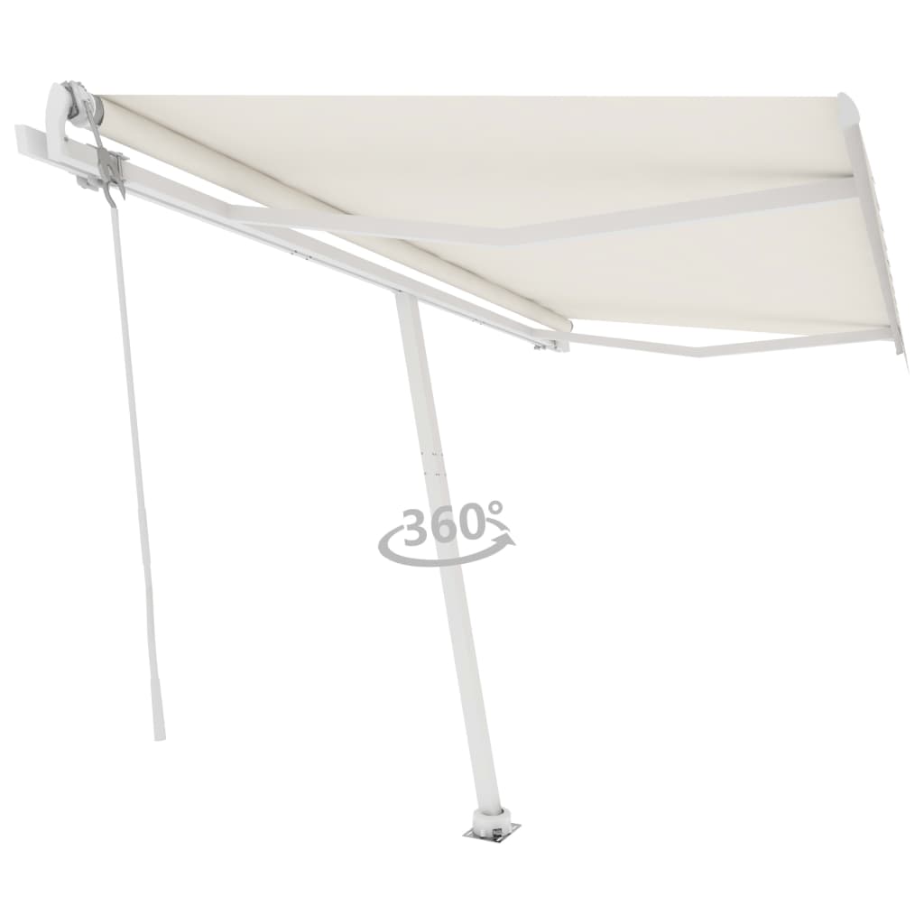 vidaXL Copertină autonomă retractabilă automat, crem, 450x350 cm vidaXL Copertină autonomă retractabilă automat, crem, 450x350 cm