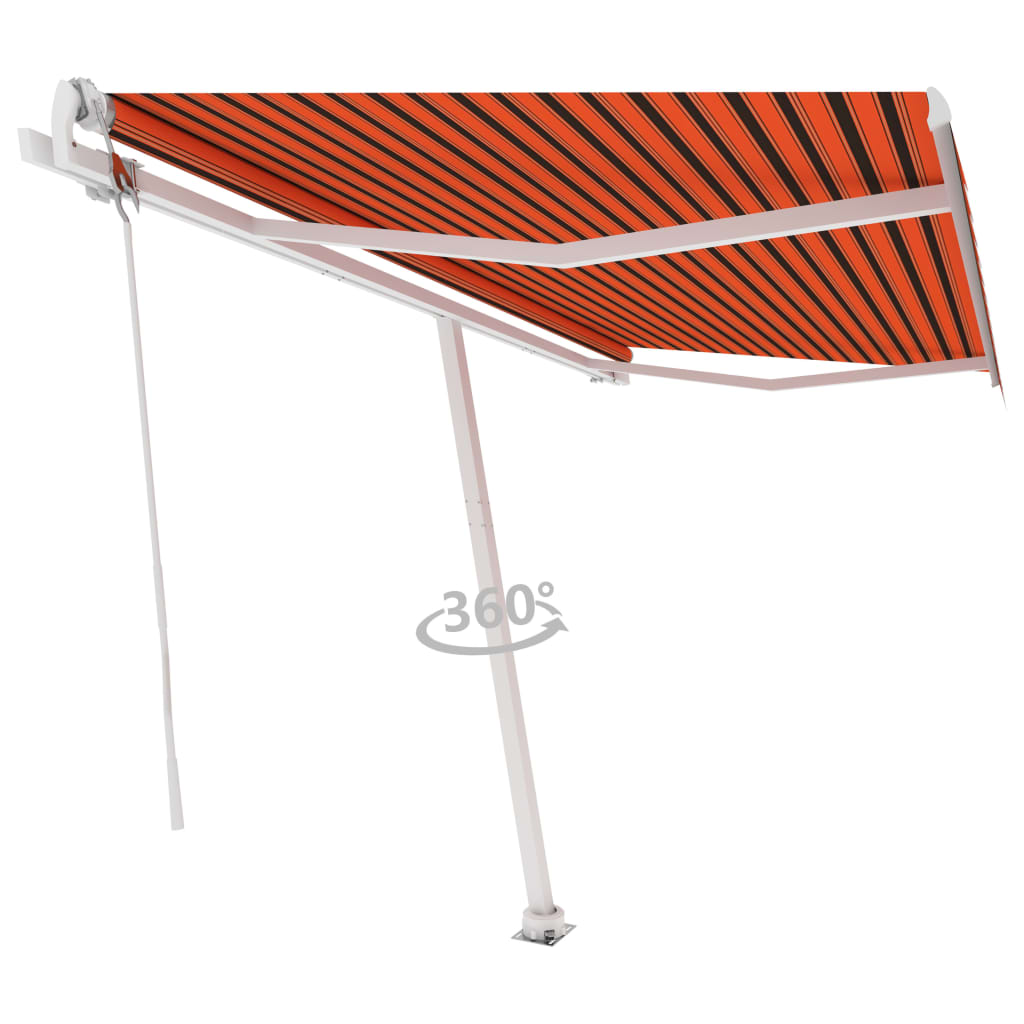 vidaXL Copertină autonomă retractabilă automat oranj&maro 450x350 cm vidaXL Copertină autonomă retractabilă automat oranj&maro 450x350 cm