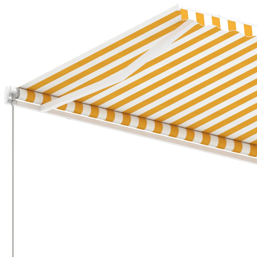 vidaXL Copertină autonomă retractabilă manual, galben/alb, 600x350 cm