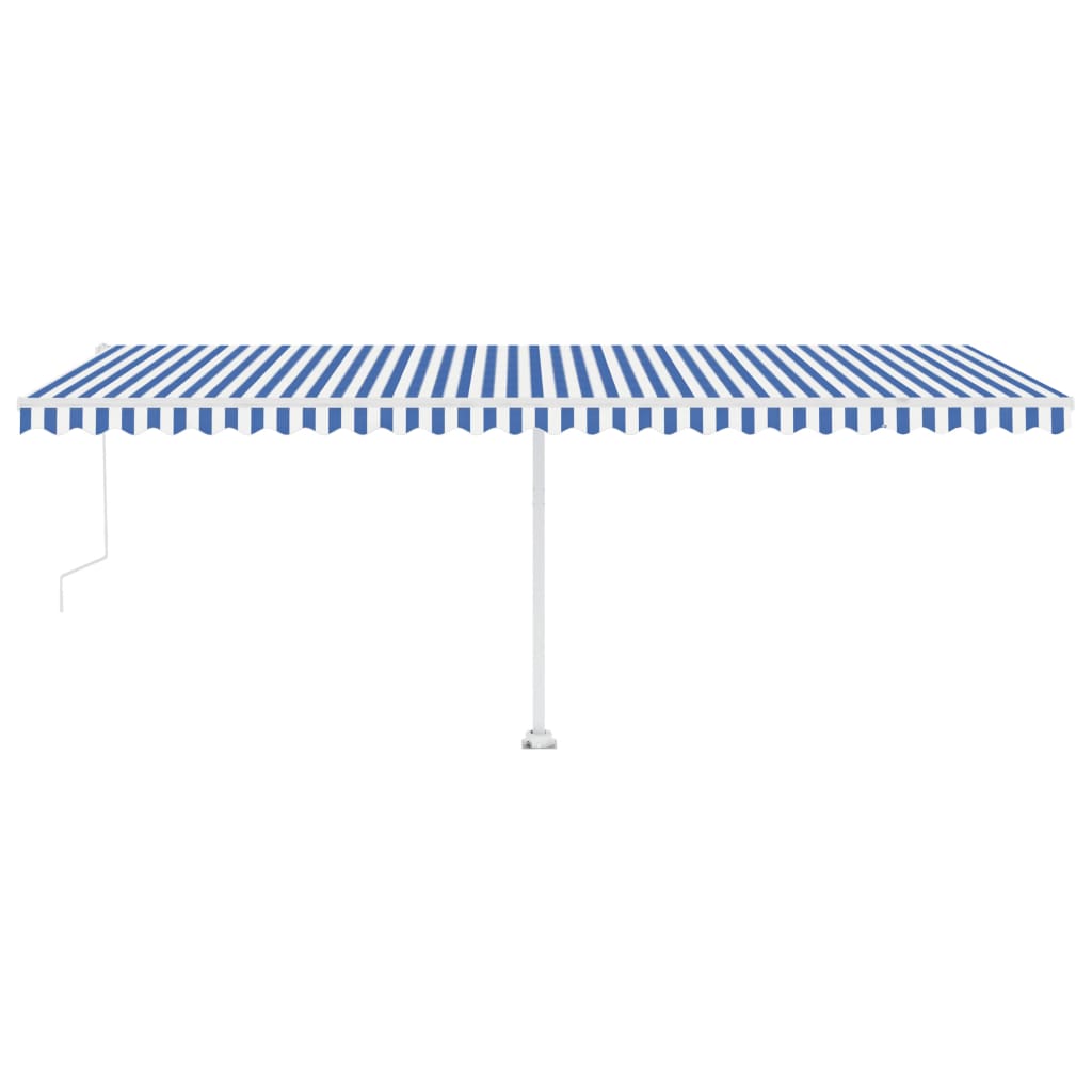 vidaXL Copertină autonomă retractabilă automat albastru&alb 600x350 cm vidaXL Copertină autonomă retractabilă automat albastru&alb 600x350 cm