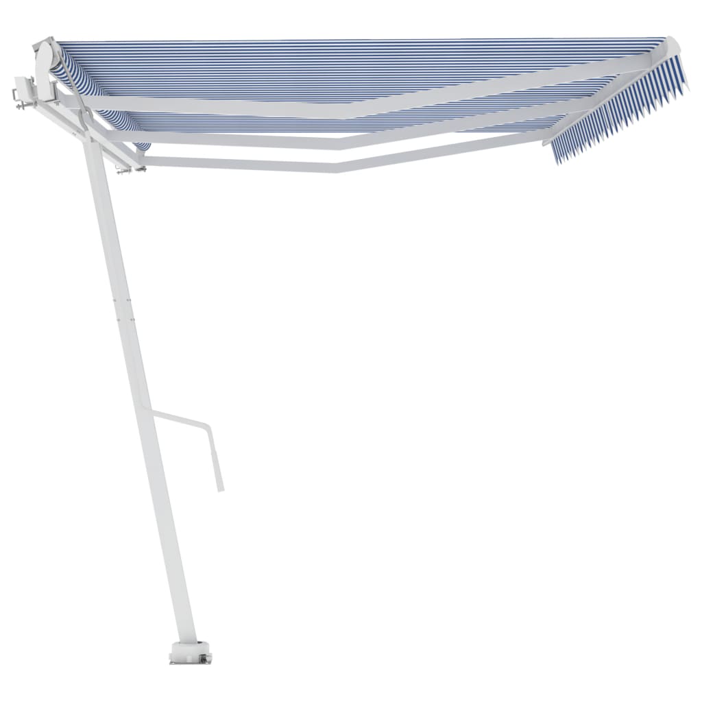 vidaXL Copertină autonomă retractabilă automat albastru&alb 600x350 cm vidaXL Copertină autonomă retractabilă automat albastru&alb 600x350 cm