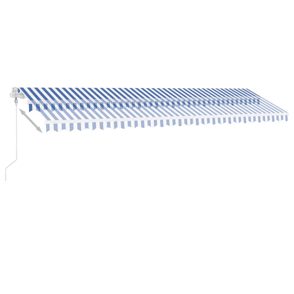 vidaXL Copertină autonomă retractabilă automat albastru&alb 600x350 cm vidaXL Copertină autonomă retractabilă automat albastru&alb 600x350 cm