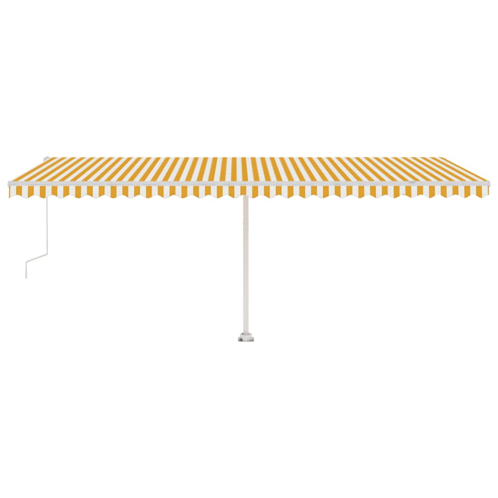vidaXL Copertină autonomă retractabilă automat galben&alb 600x350 cm vidaXL Copertină autonomă retractabilă automat galben&alb 600x350 cm