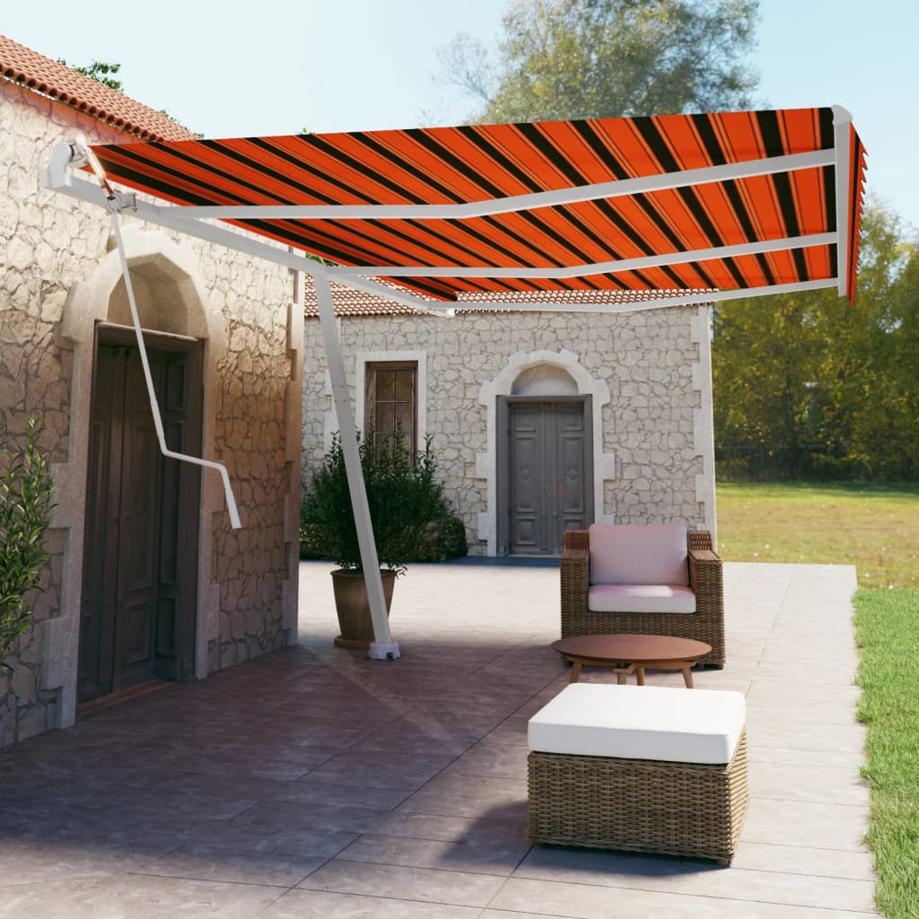 vidaXL Copertină autonomă retractabilă automat oranj&maro 600x350 cm vidaXL Copertină autonomă retractabilă automat oranj&maro 600x350 cm