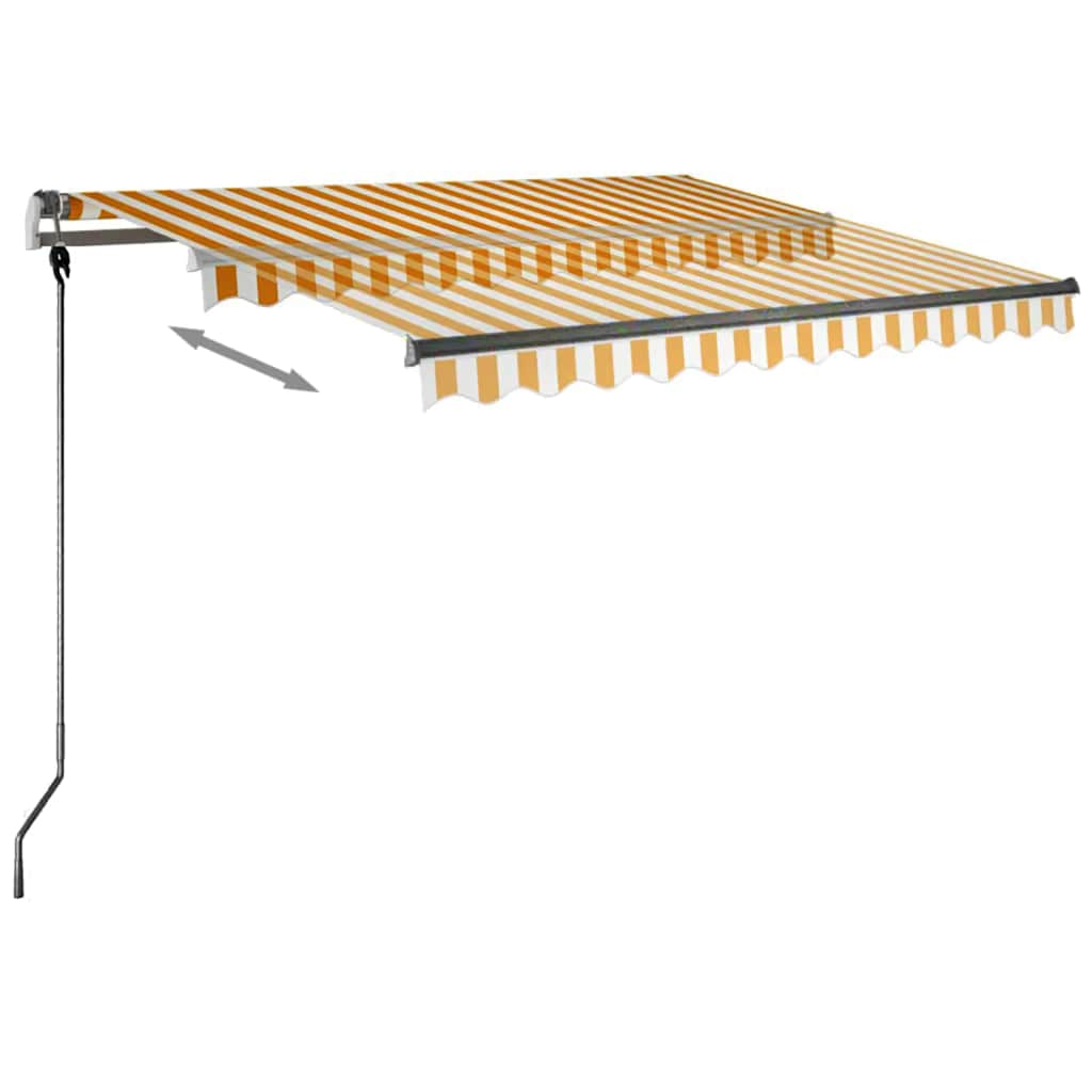 vidaXL Copertină retractabilă manual cu LED galben și alb 300x250 cm vidaXL Copertină retractabilă manual cu LED galben și alb 300x250 cm