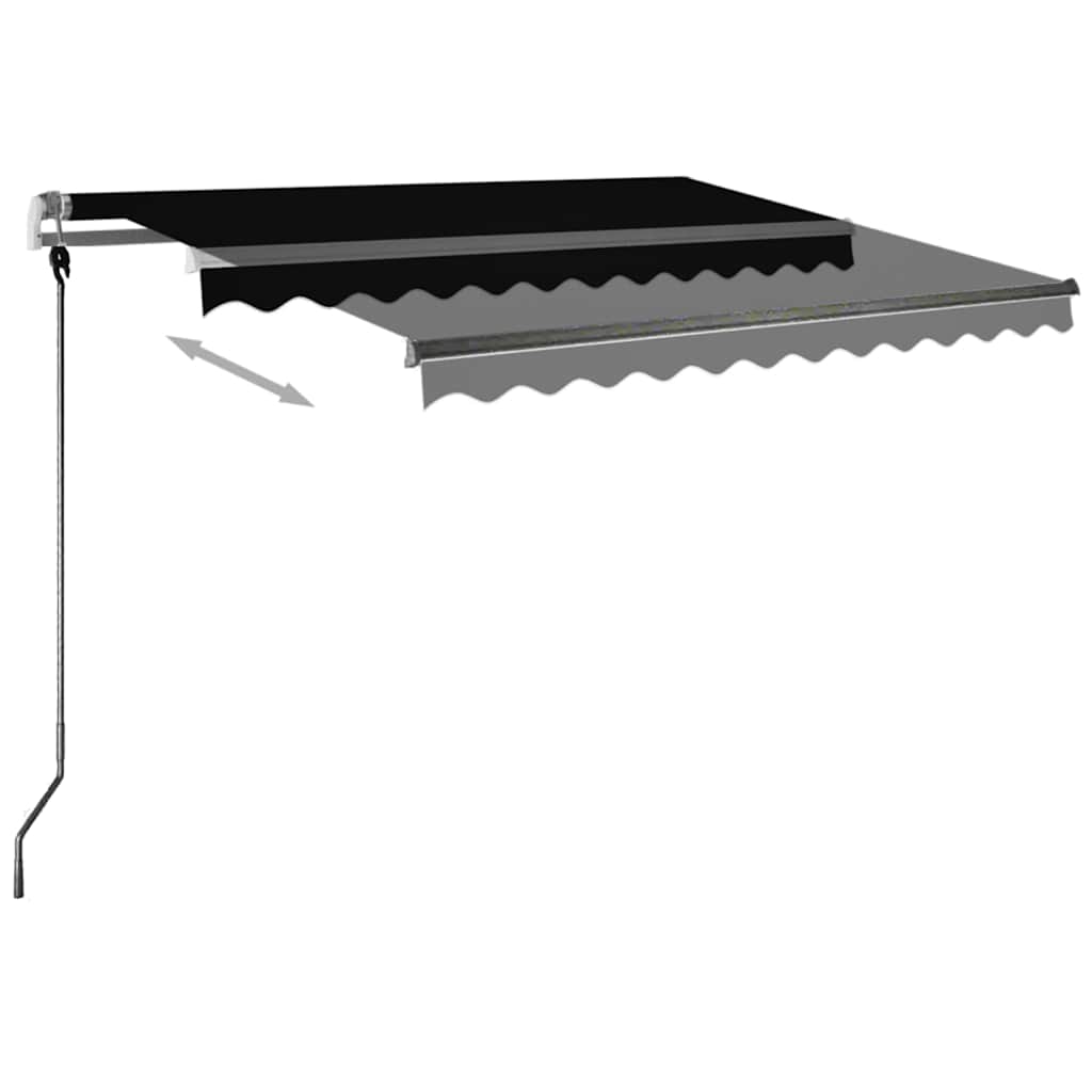 vidaXL Copertină retractabilă manual cu LED, antracit, 300x250 cm vidaXL Copertină retractabilă manual cu LED, antracit, 300x250 cm