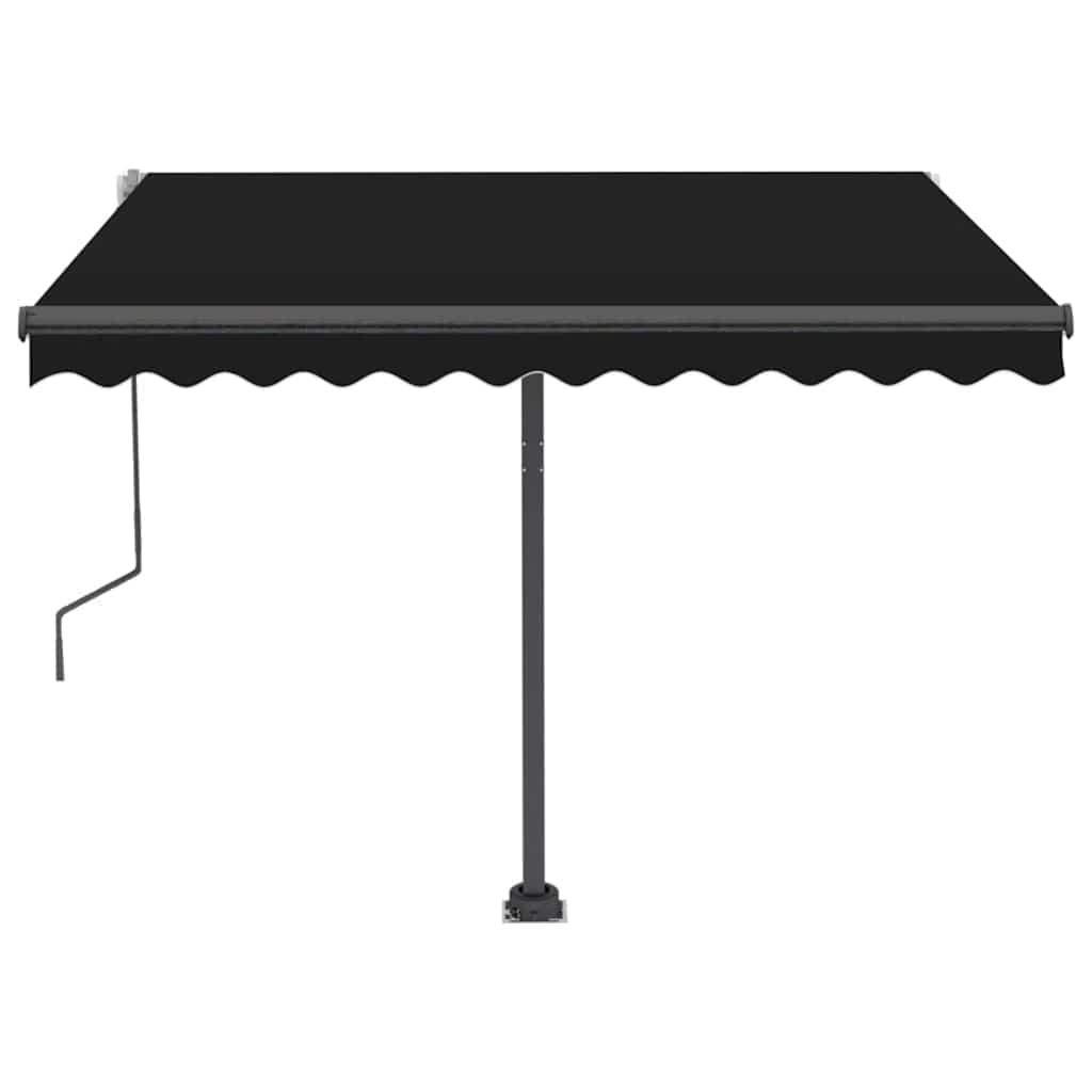 vidaXL Copertină retractabilă manual cu LED, antracit, 300x250 cm vidaXL Copertină retractabilă manual cu LED, antracit, 300x250 cm