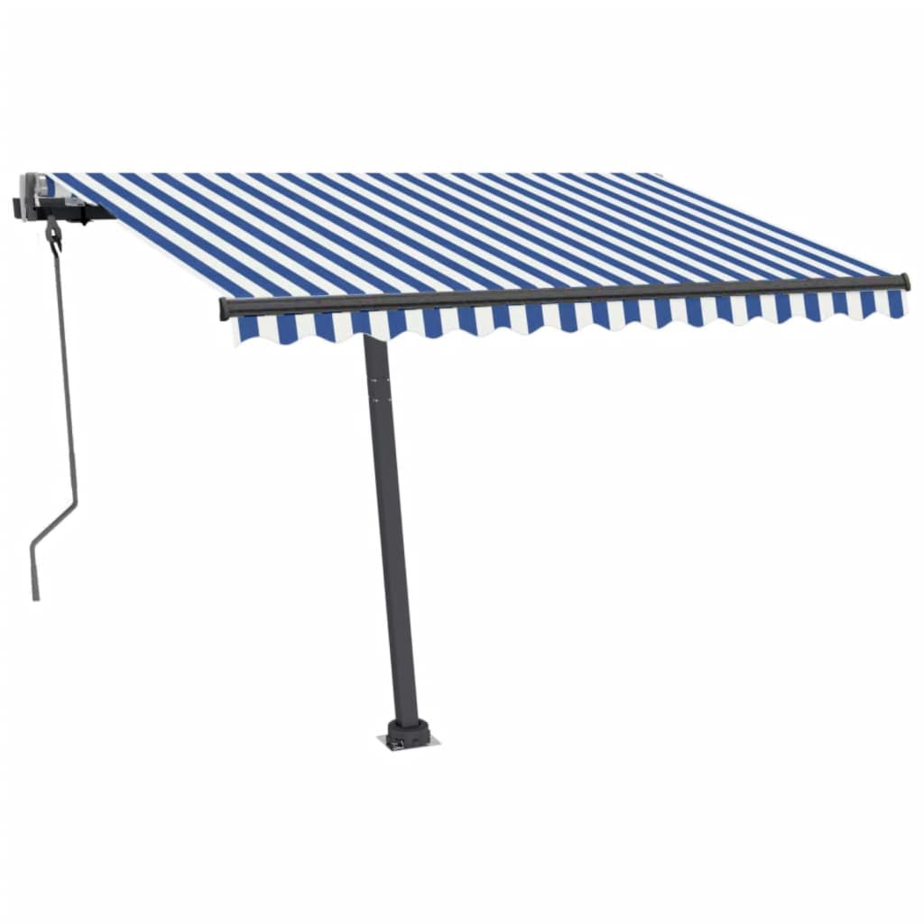 vidaXL Copertină autonomă retractabilă automat albastru&alb 300x250 cm vidaXL Copertină autonomă retractabilă automat albastru&alb 300x250 cm