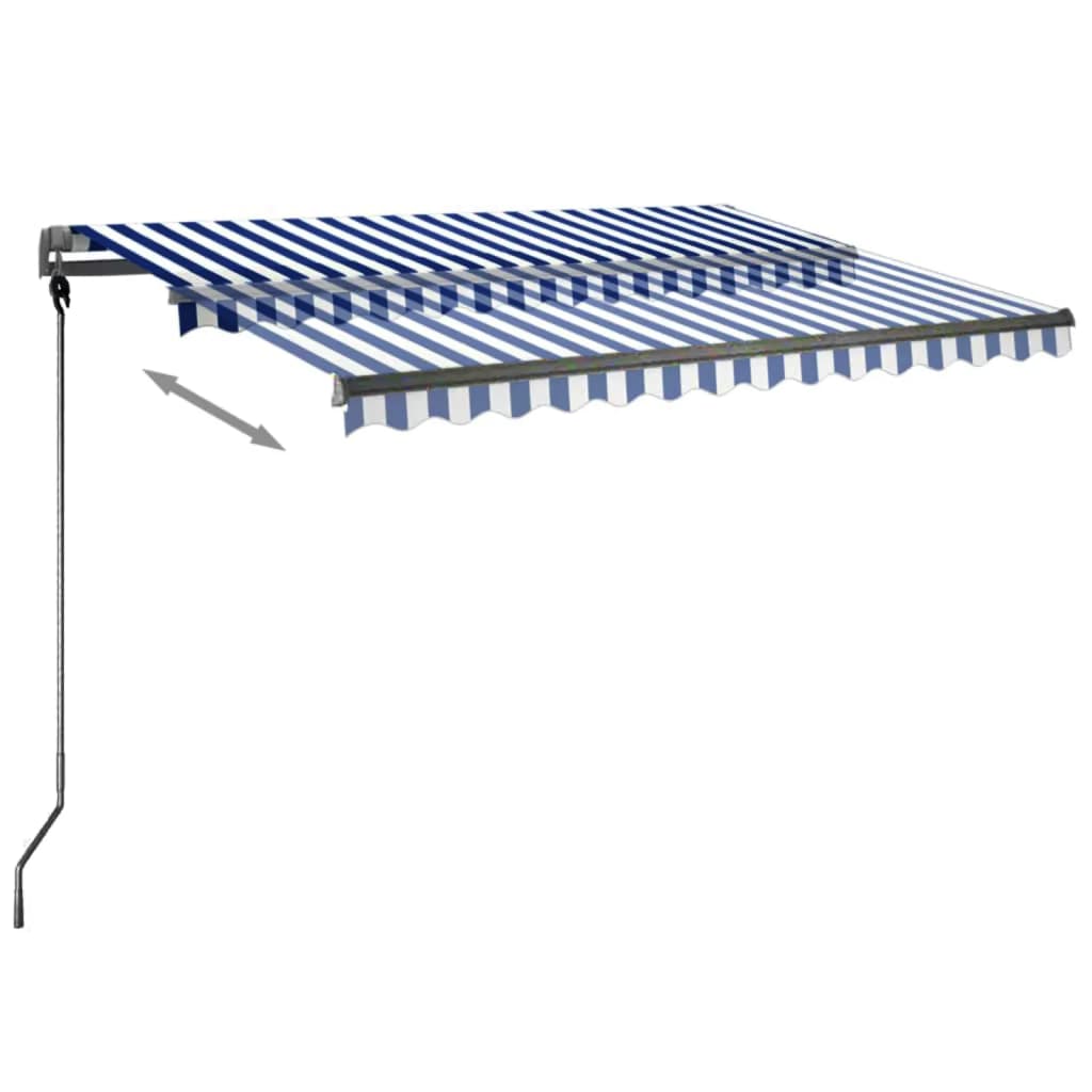 vidaXL Copertină autonomă retractabilă automat albastru&alb 300x250 cm vidaXL Copertină autonomă retractabilă automat albastru&alb 300x250 cm