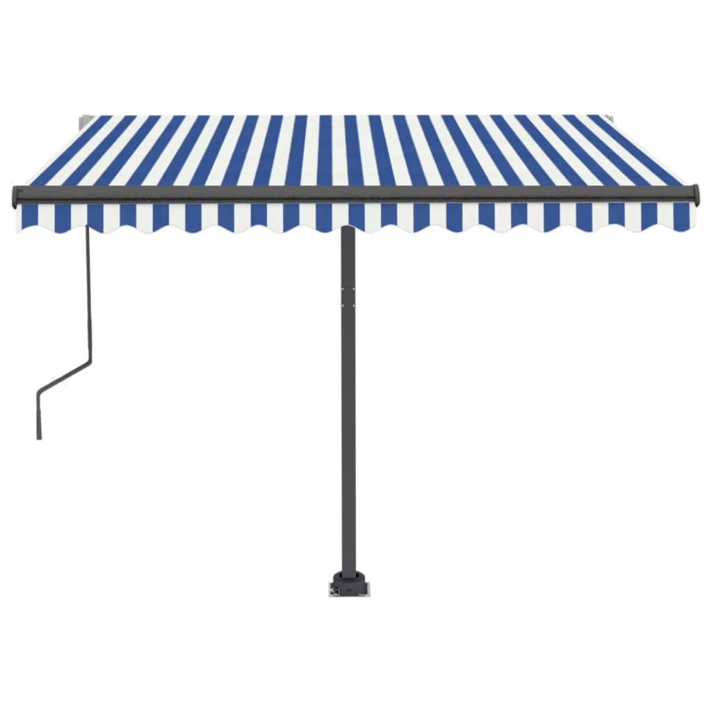 vidaXL Copertină autonomă retractabilă automat albastru&alb 300x250 cm vidaXL Copertină autonomă retractabilă automat albastru&alb 300x250 cm