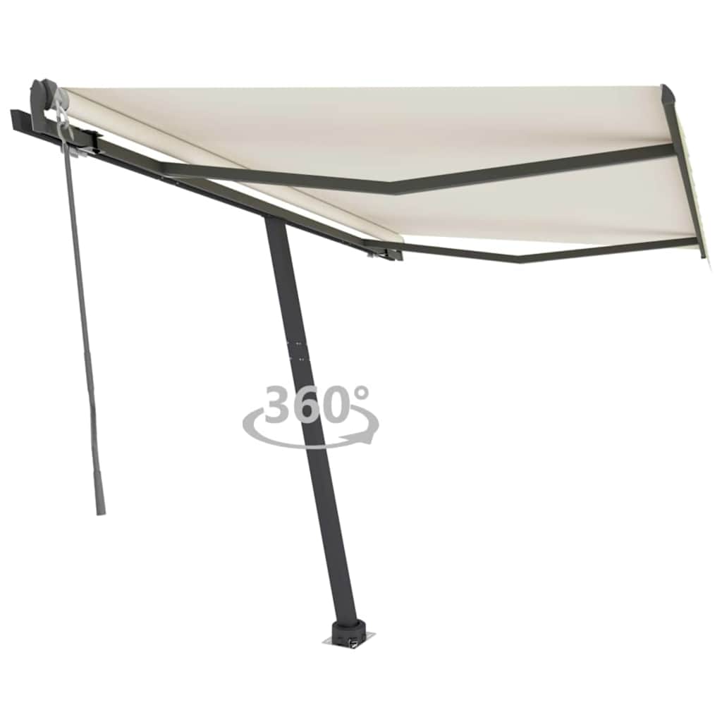 vidaXL Copertină autonomă retractabilă automat, crem, 300x250 cm vidaXL Copertină autonomă retractabilă automat, crem, 300x250 cm