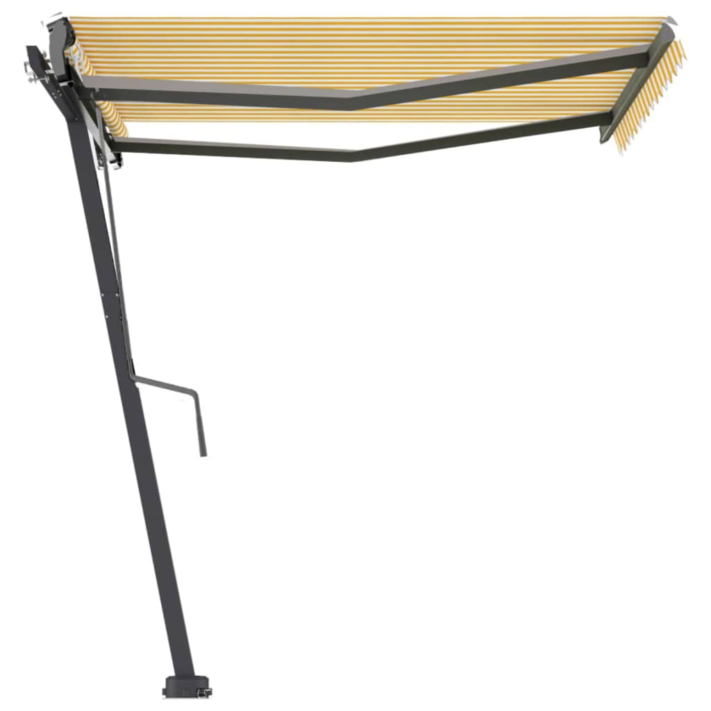 vidaXL Copertină autonomă retractabilă automat galben&alb 300x250 cm vidaXL Copertină autonomă retractabilă automat galben&alb 300x250 cm