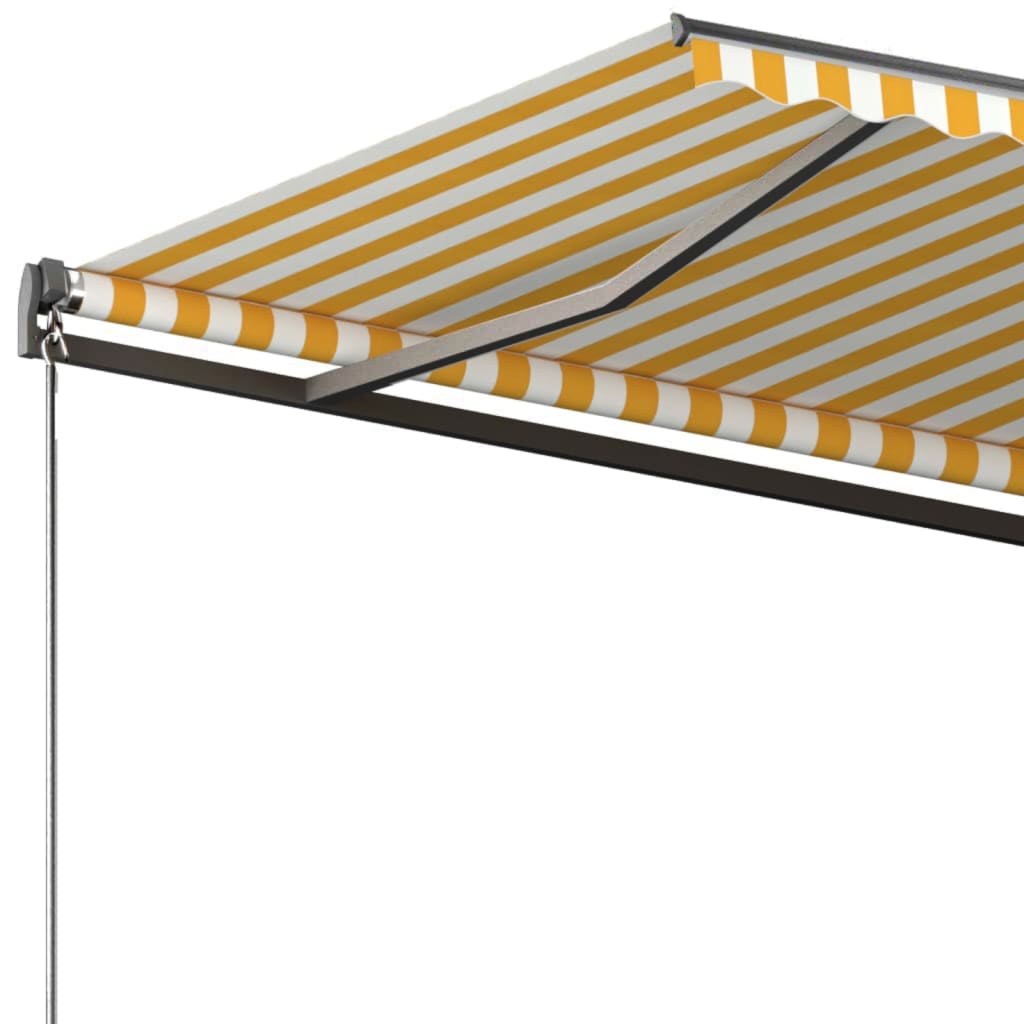 vidaXL Copertină autonomă retractabilă automat galben&alb 300x250 cm vidaXL Copertină autonomă retractabilă automat galben&alb 300x250 cm