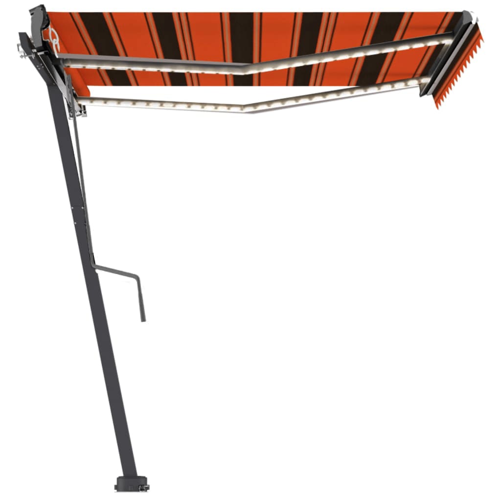 vidaXL Copertină autonomă retractabilă automat oranj&maro 300x250 cm vidaXL Copertină autonomă retractabilă automat oranj&maro 300x250 cm