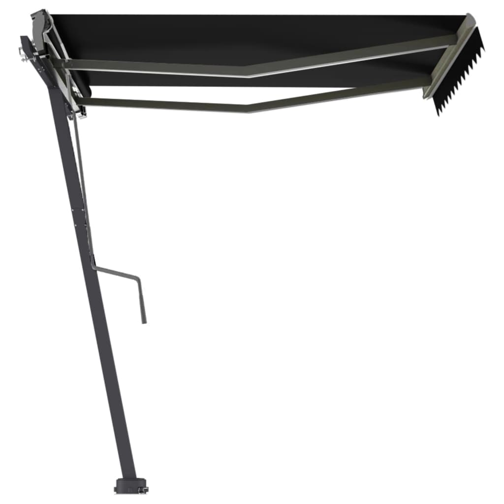 vidaXL Copertină autonomă retractabilă manual, antracit, 350x250 cm