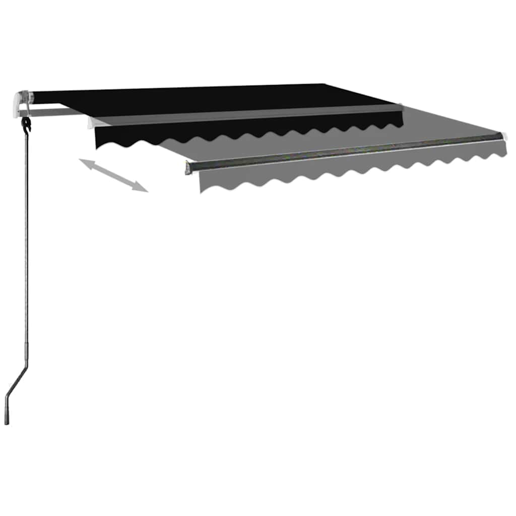 vidaXL Copertină retractabilă manual cu LED, antracit, 350x250 cm