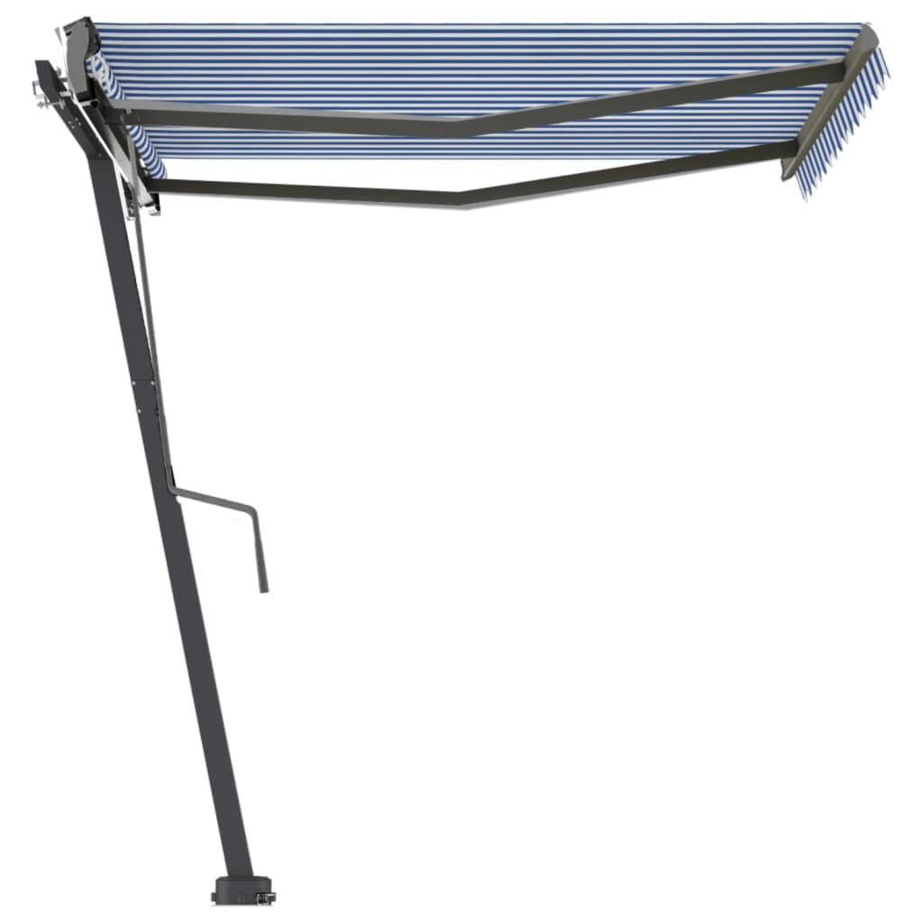 vidaXL Copertină autonomă retractabilă automat albastru&alb 350x250 cm vidaXL Copertină autonomă retractabilă automat albastru&alb 350x250 cm