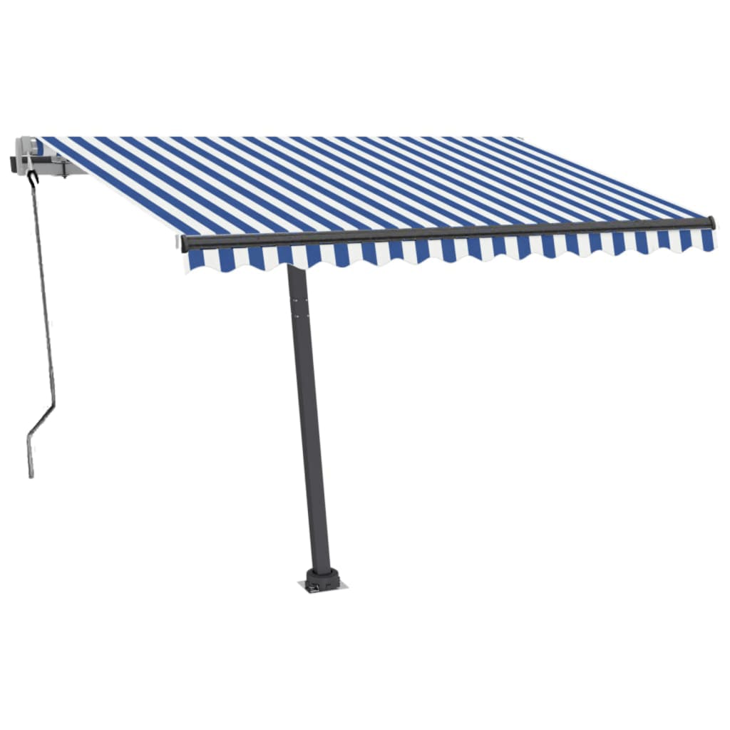 vidaXL Copertină autonomă retractabilă automat albastru&alb 350x250 cm vidaXL Copertină autonomă retractabilă automat albastru&alb 350x250 cm