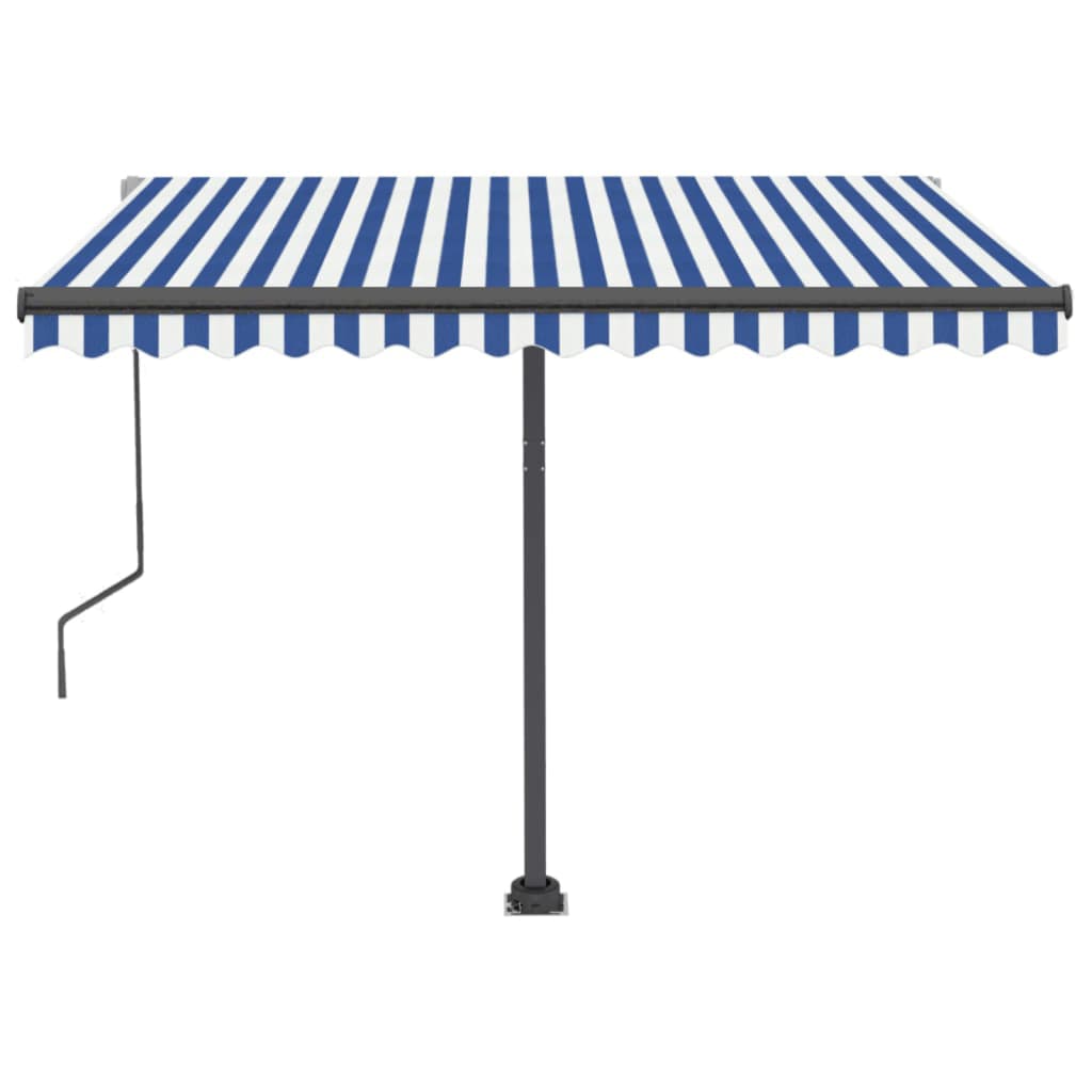 vidaXL Copertină autonomă retractabilă automat albastru&alb 350x250 cm vidaXL Copertină autonomă retractabilă automat albastru&alb 350x250 cm