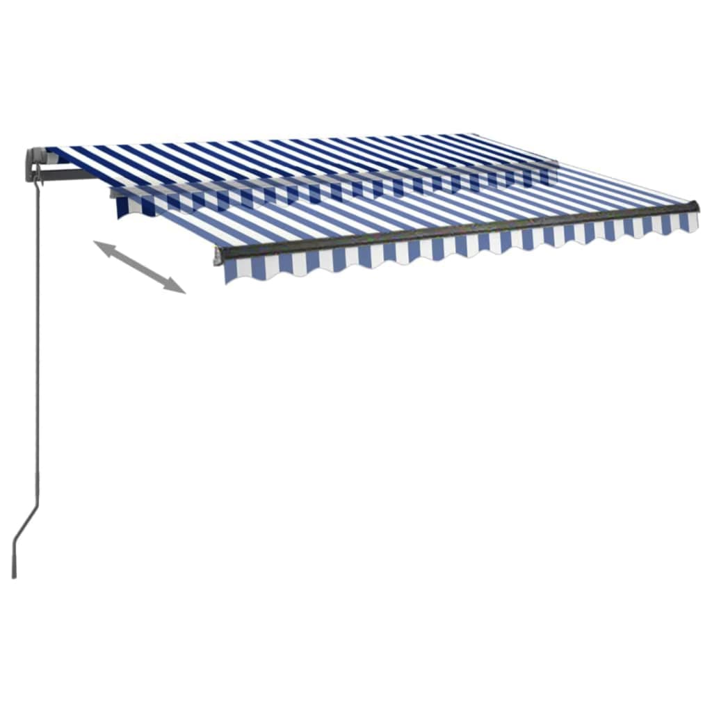 vidaXL Copertină autonomă retractabilă automat albastru&alb 350x250 cm vidaXL Copertină autonomă retractabilă automat albastru&alb 350x250 cm