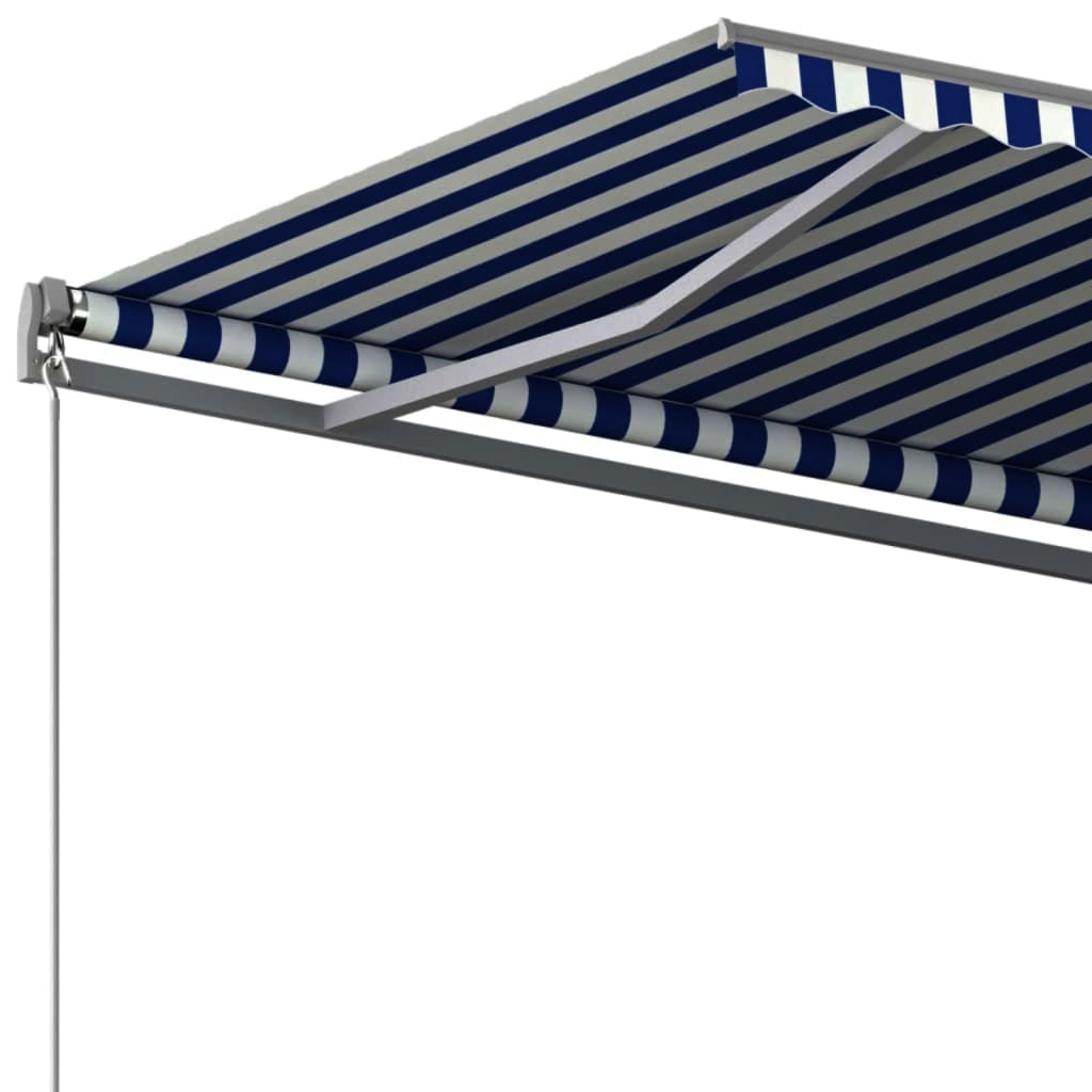 vidaXL Copertină autonomă retractabilă automat albastru&alb 350x250 cm vidaXL Copertină autonomă retractabilă automat albastru&alb 350x250 cm