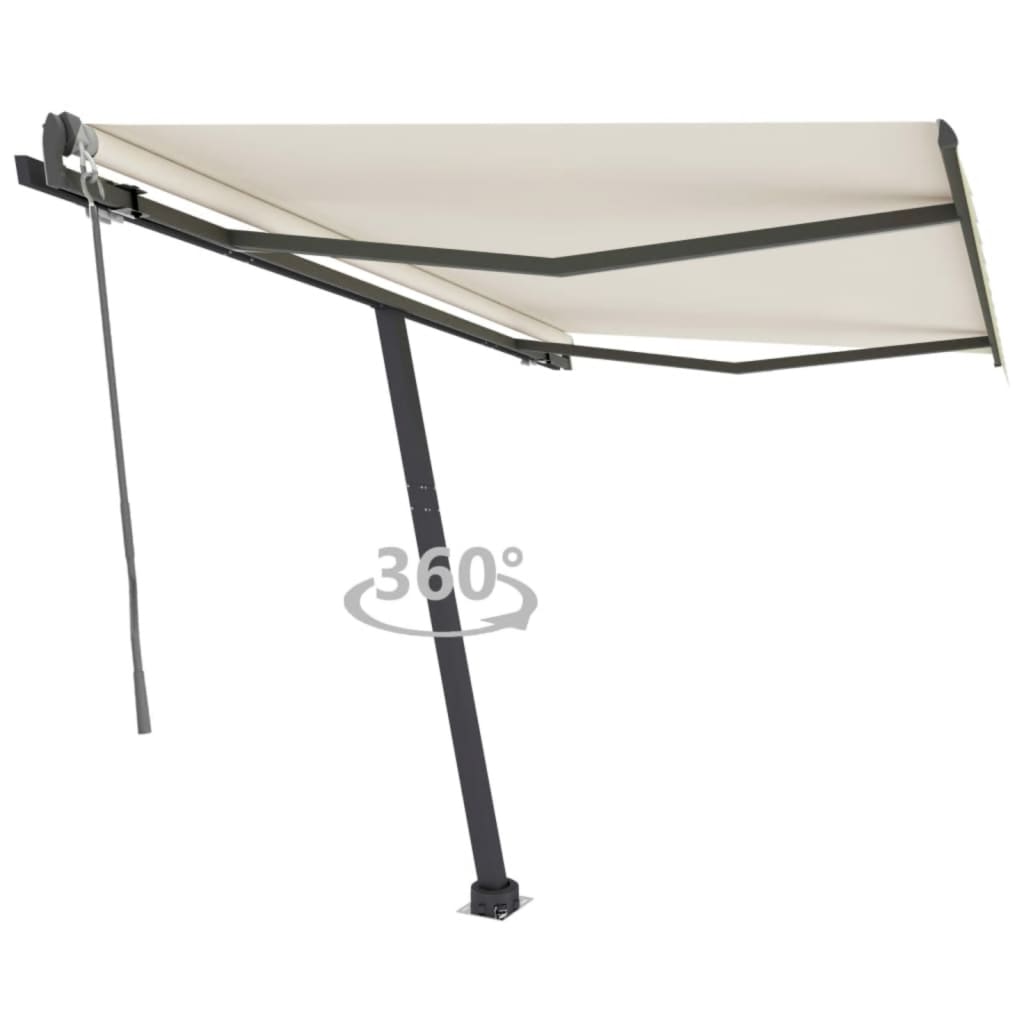 vidaXL Copertină autonomă retractabilă automat, crem, 350x250 cm vidaXL Copertină autonomă retractabilă automat, crem, 350x250 cm