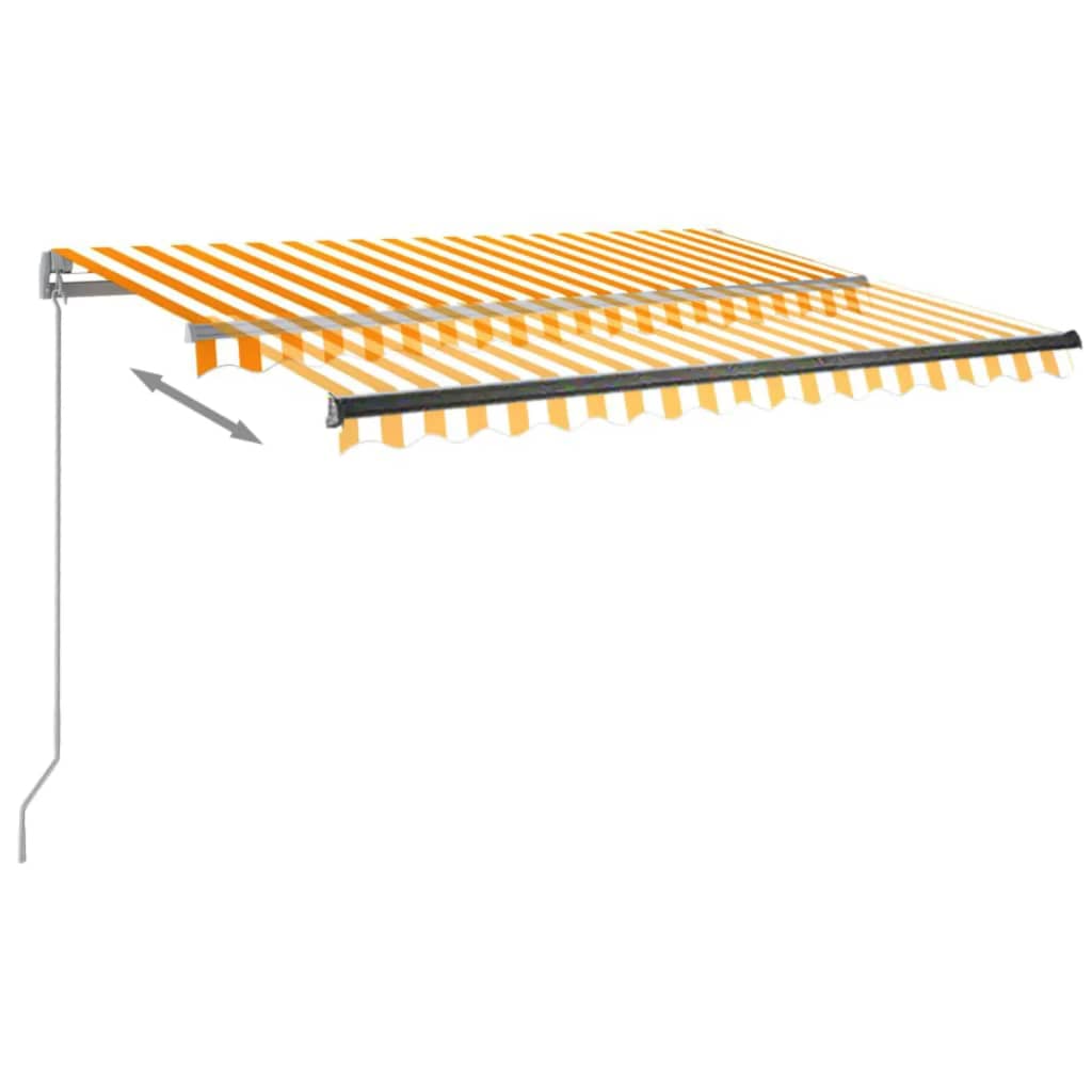 vidaXL Copertină autonomă retractabilă automat, galben&alb, 350x250 cm vidaXL Copertină autonomă retractabilă automat, galben&alb, 350x250 cm