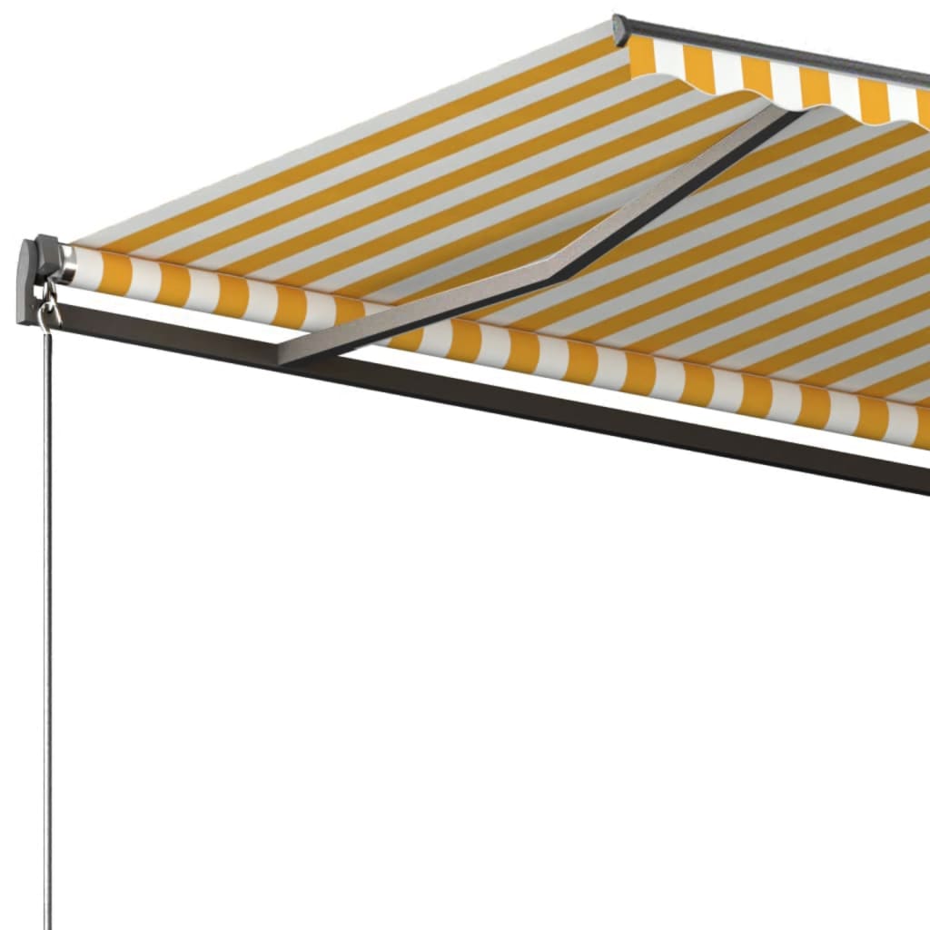 vidaXL Copertină autonomă retractabilă automat, galben&alb, 350x250 cm vidaXL Copertină autonomă retractabilă automat, galben&alb, 350x250 cm