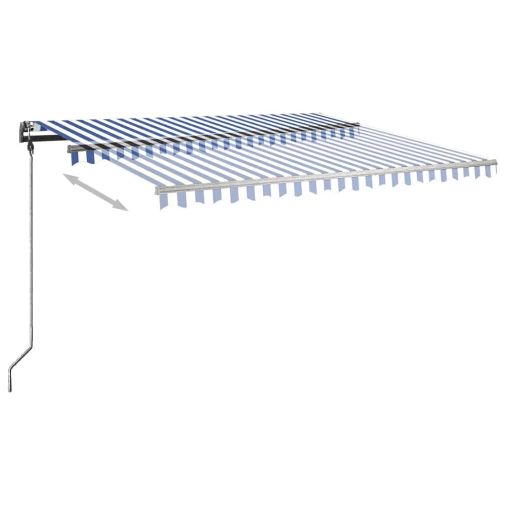 vidaXL Copertină autonomă retractabilă manual albastru/alb 400x300 cm vidaXL Copertină autonomă retractabilă manual albastru/alb 400x300 cm
