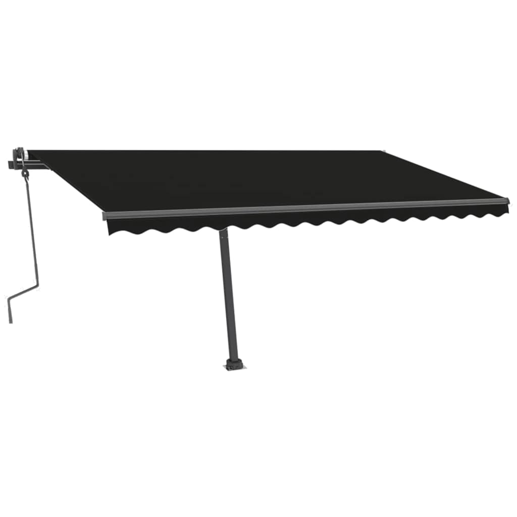 vidaXL Copertină autonomă retractabilă manual, antracit, 400x300 cm vidaXL Copertină autonomă retractabilă manual, antracit, 400x300 cm