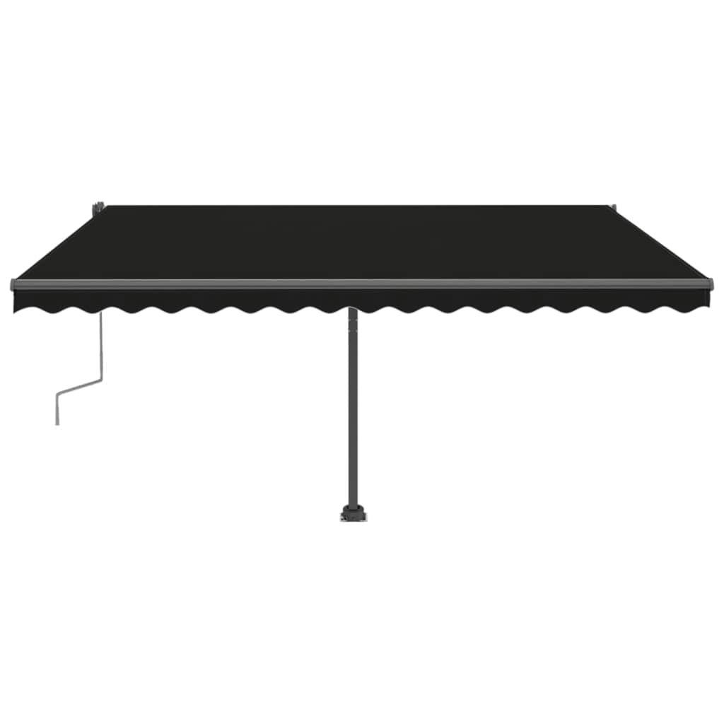 vidaXL Copertină autonomă retractabilă manual, antracit, 400x300 cm vidaXL Copertină autonomă retractabilă manual, antracit, 400x300 cm