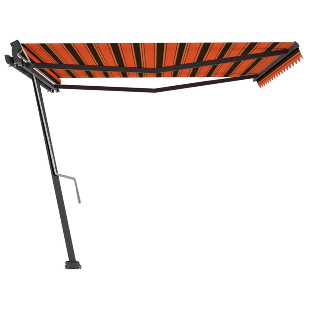 vidaXL Copertină autonomă retractabil manual portocaliu/maro 400x300cm vidaXL Copertină autonomă retractabil manual portocaliu/maro 400x300cm