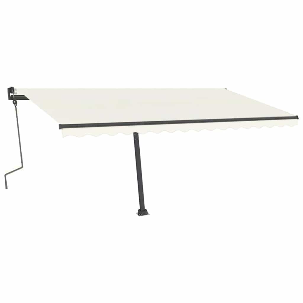 vidaXL Copertină retractabilă manual cu LED, crem, 400x300 cm