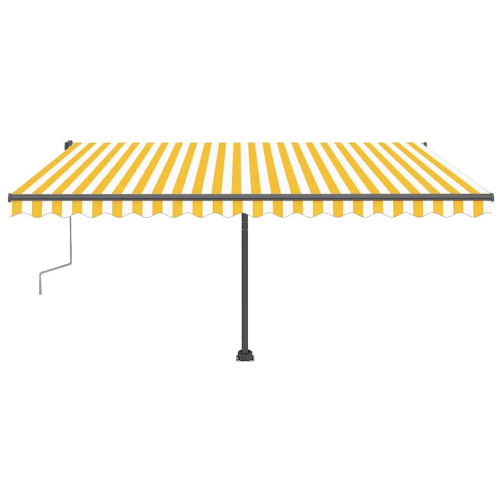 vidaXL Copertină retractabilă manual cu LED, galben & alb, 400x300 cm