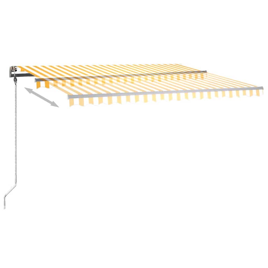 vidaXL Copertină retractabilă manual cu LED, galben & alb, 400x300 cm