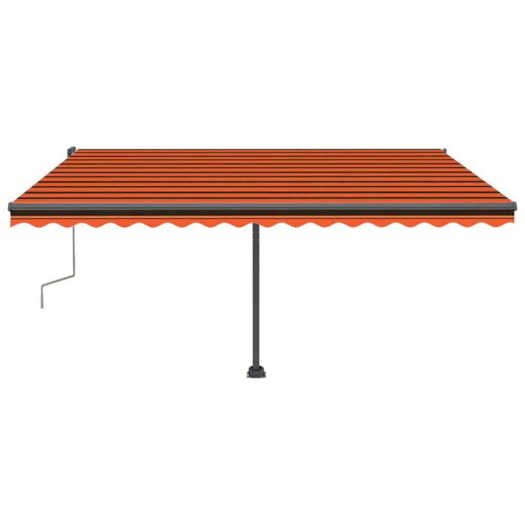 vidaXL Copertină retractabilă manual cu LED portocaliu&maro 400x300 cm