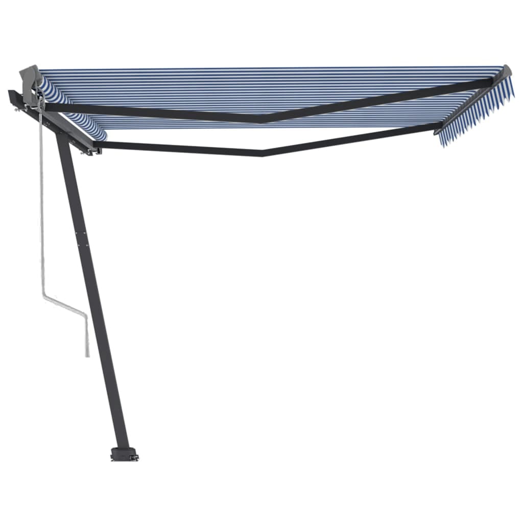 vidaXL Copertină autonomă retractabilă automat albastru&alb 400x300 cm vidaXL Copertină autonomă retractabilă automat albastru&alb 400x300 cm