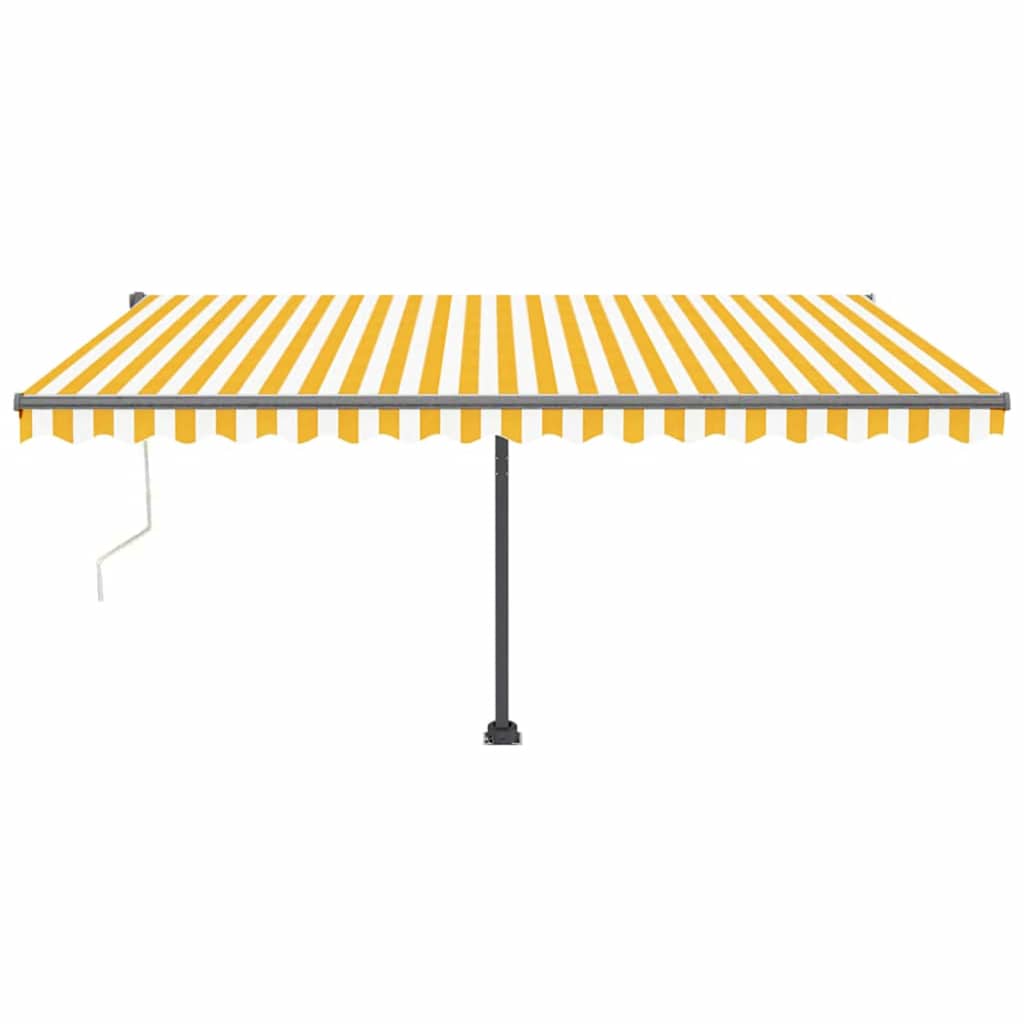 vidaXL Copertină autonomă retractabilă automat galben&alb 400x300 cm vidaXL Copertină autonomă retractabilă automat galben&alb 400x300 cm