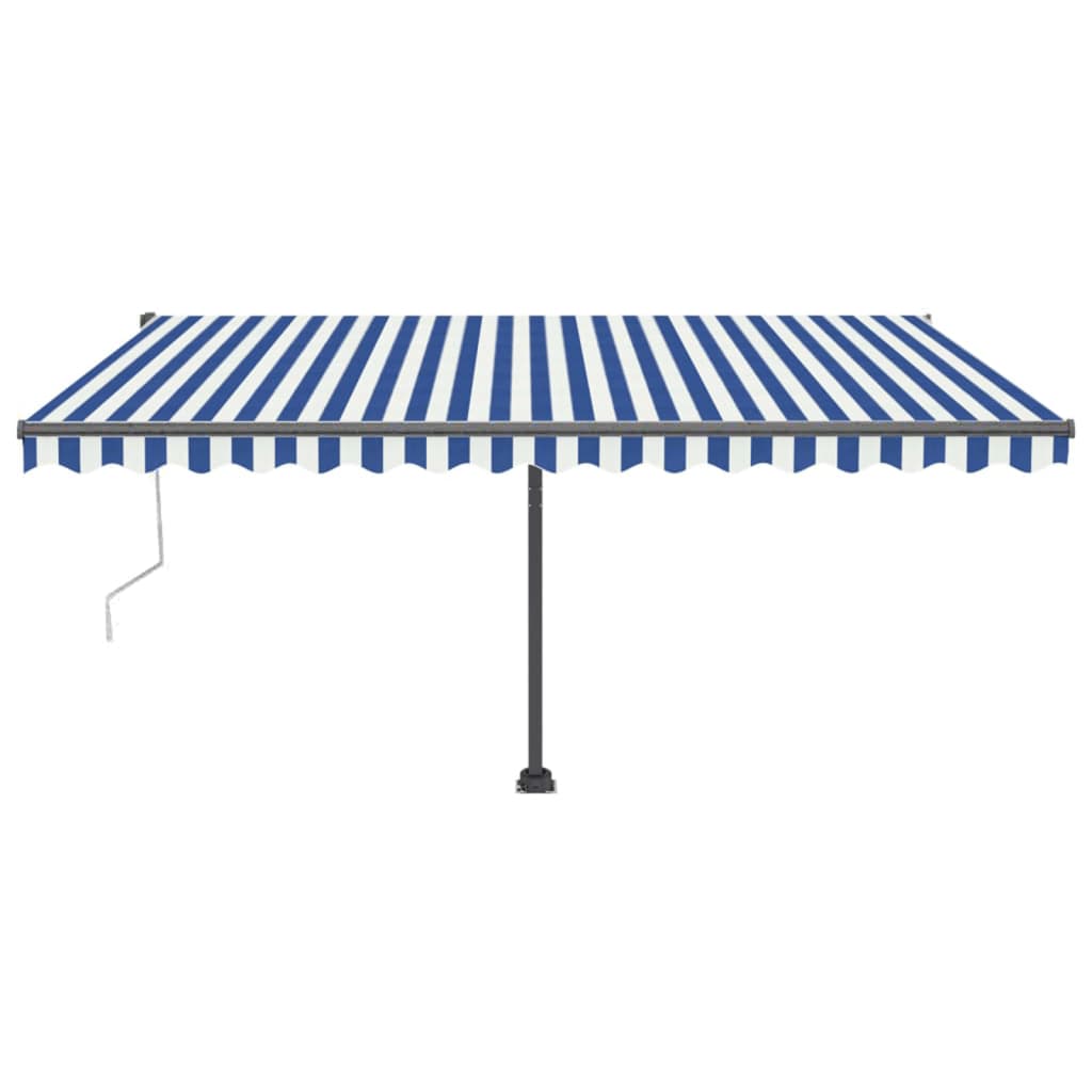 vidaXL Copertină automată cu senzor vânt&LED, albastru&alb, 400x300 cm vidaXL Copertină automată cu senzor vânt&LED, albastru&alb, 400x300 cm