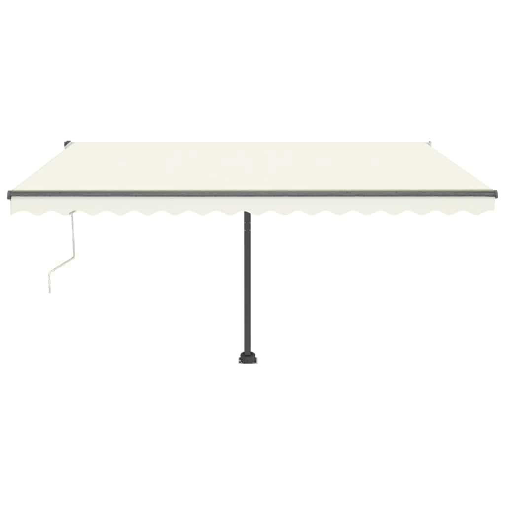vidaXL Copertină automată cu senzor vânt & LED, crem, 400x300 cm