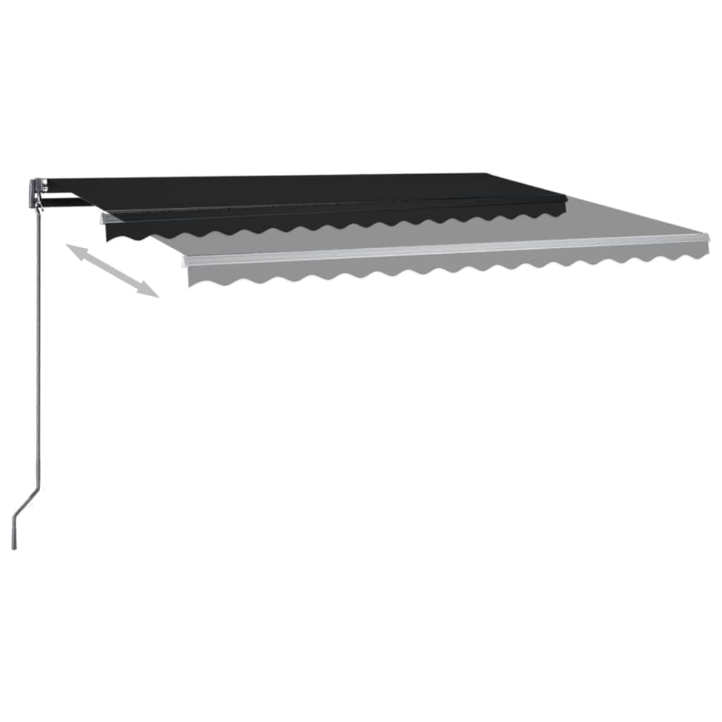 vidaXL Copertină automată cu senzor vânt & LED, antracit, 400x300 cm