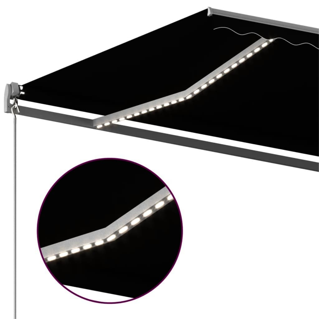 vidaXL Copertină automată cu senzor vânt & LED, antracit, 400x300 cm